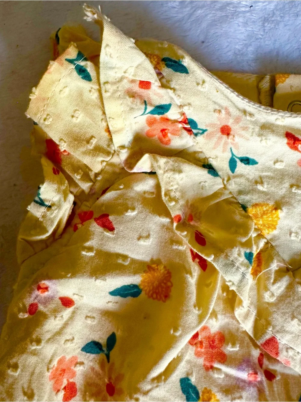 Cat & Jack Cream Floral Baby One-Piece Romper